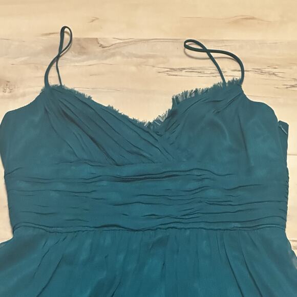 Laundry by Design Shelli Segal Petite Women 12 Dress Silk Spaghetti A-line Green - Picture 3 of 6